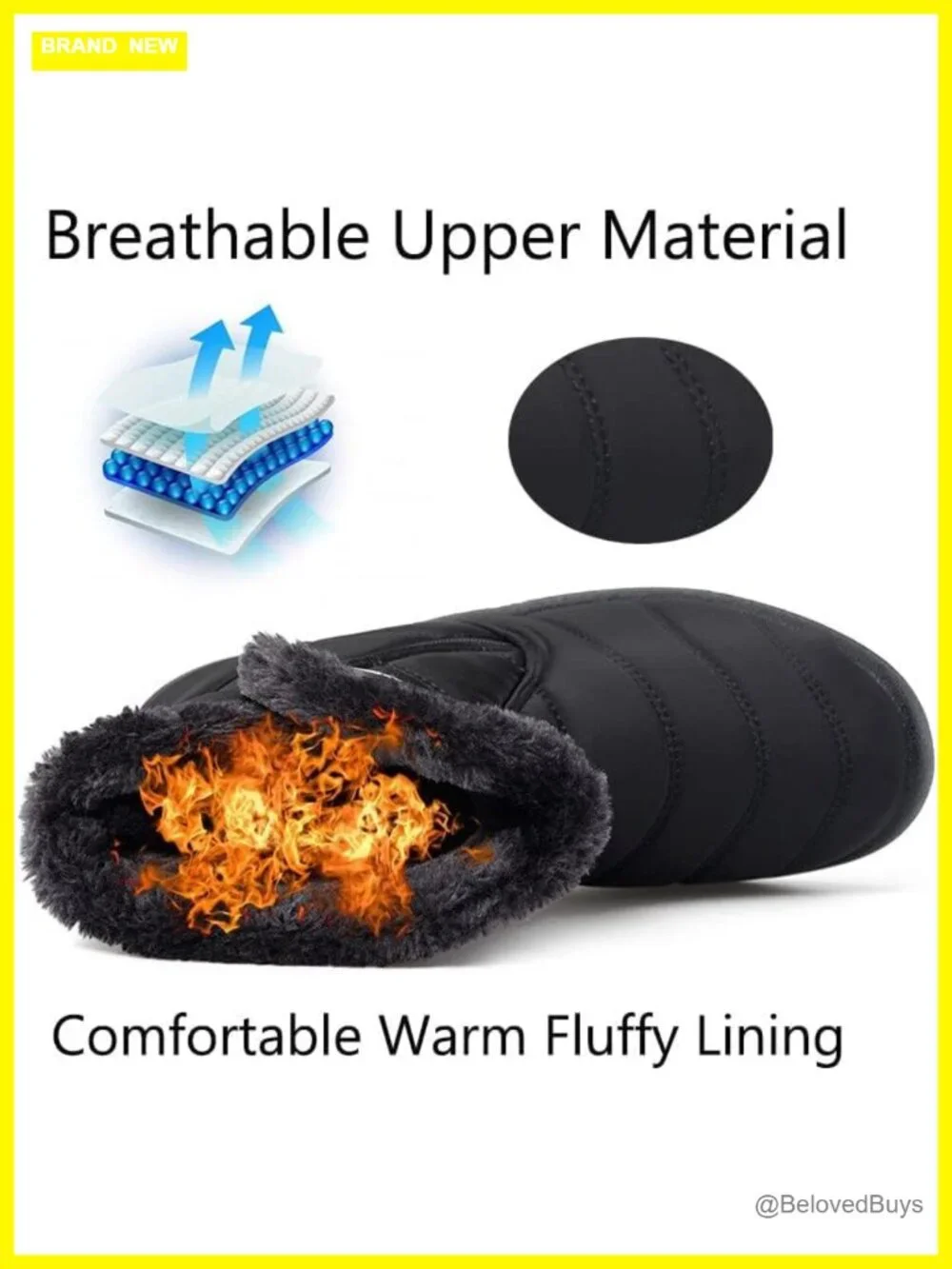 Women's Water Resistant Snow Boots with Faux Fur Lining - Zip Ankle Boots